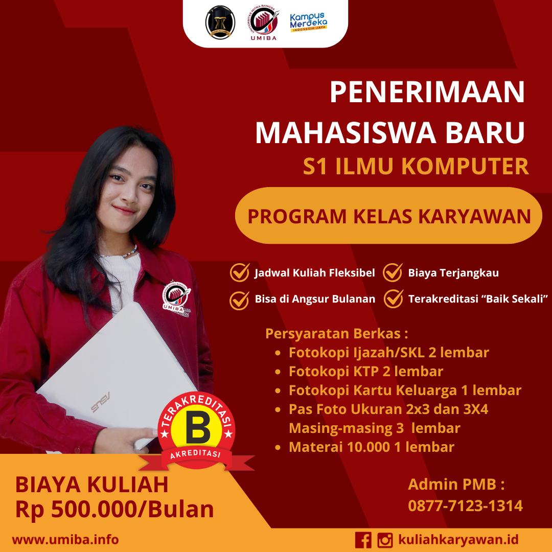 Kuliah Kelas Karyawan Jurusan S1 Ilmu Komputer di Universitas Mitra Bangsa K2
