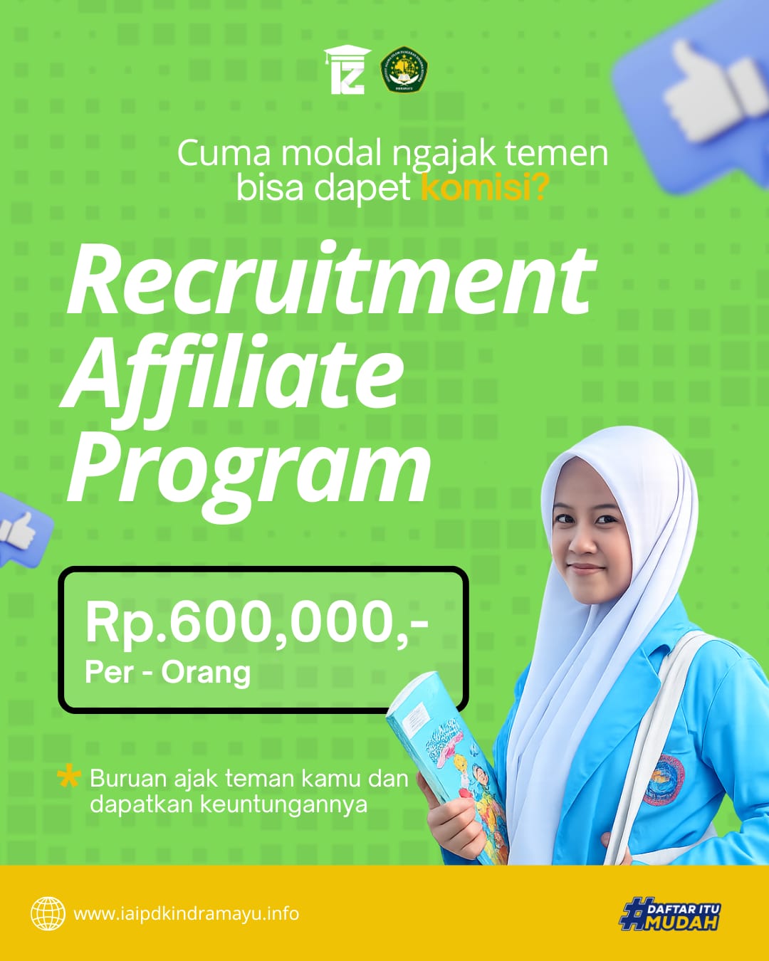 Daftar Kuliah di IAI Pangeran Dharma Kusuma Indramayu Dapatkan Bonus 600Ribu/Mahasiswa