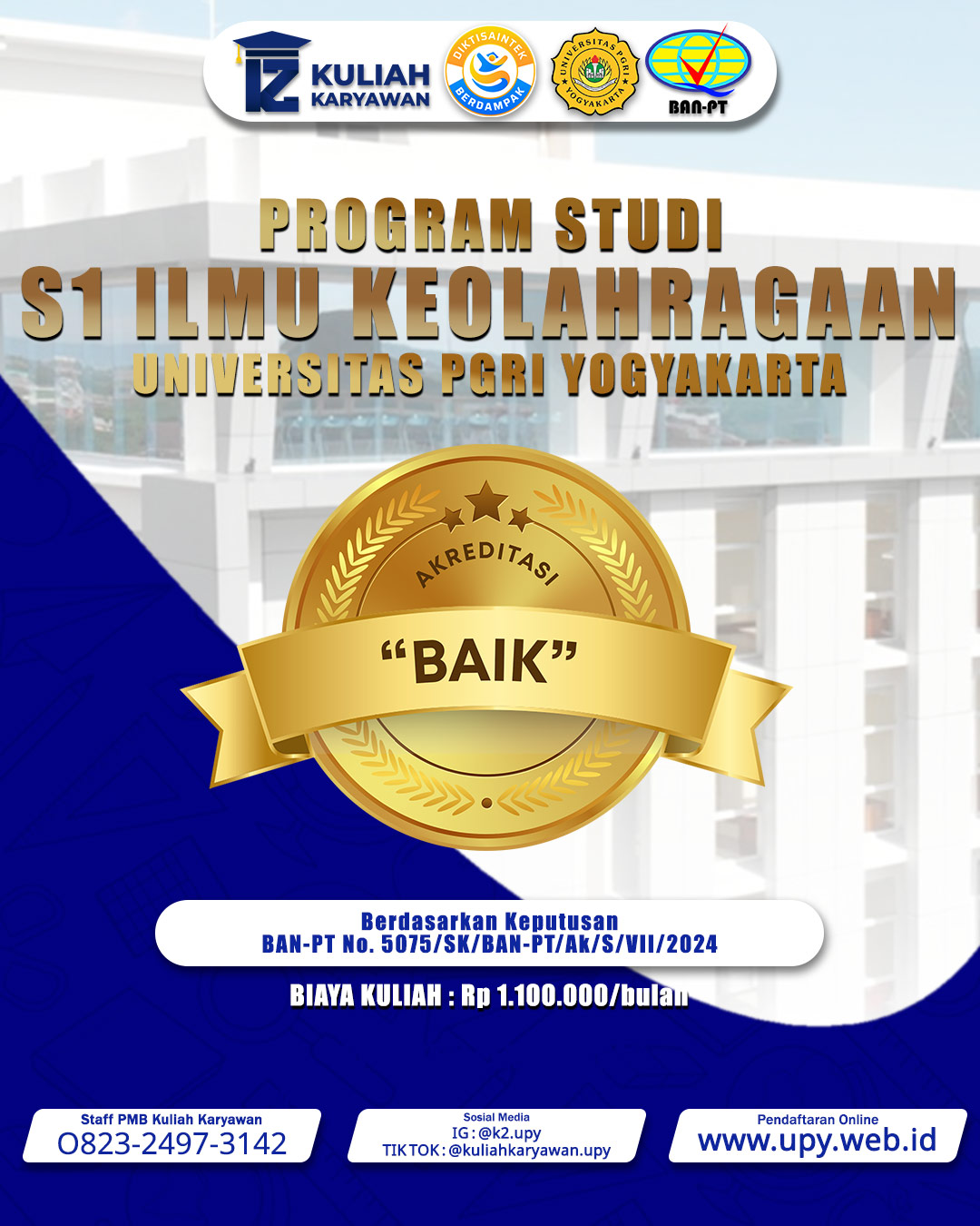 Biaya Kuliah Karyawan S1 Ilmu Keolahragaan UPY Terjangkau dan Fleksibel