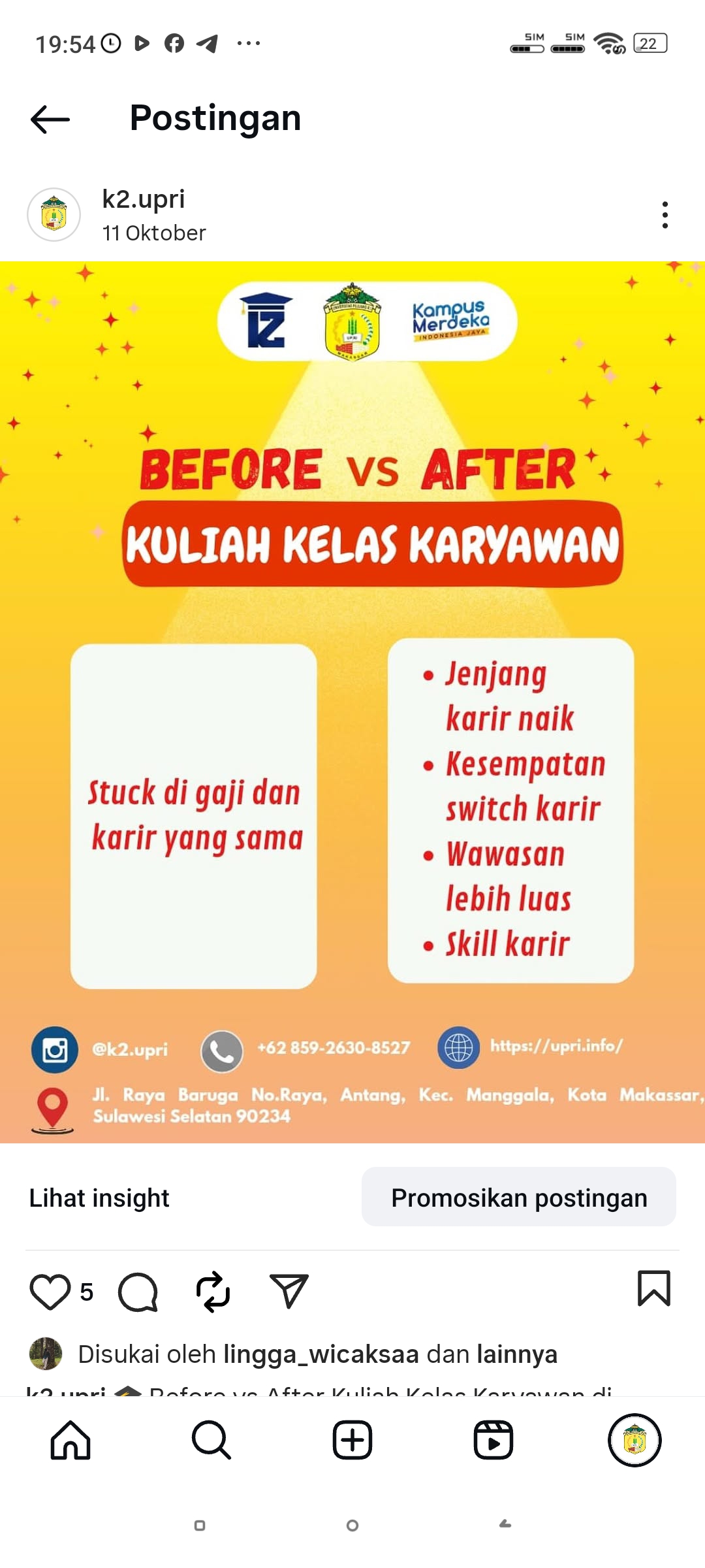 Kuliah Online Kelas Karyawan Murah di Makassar