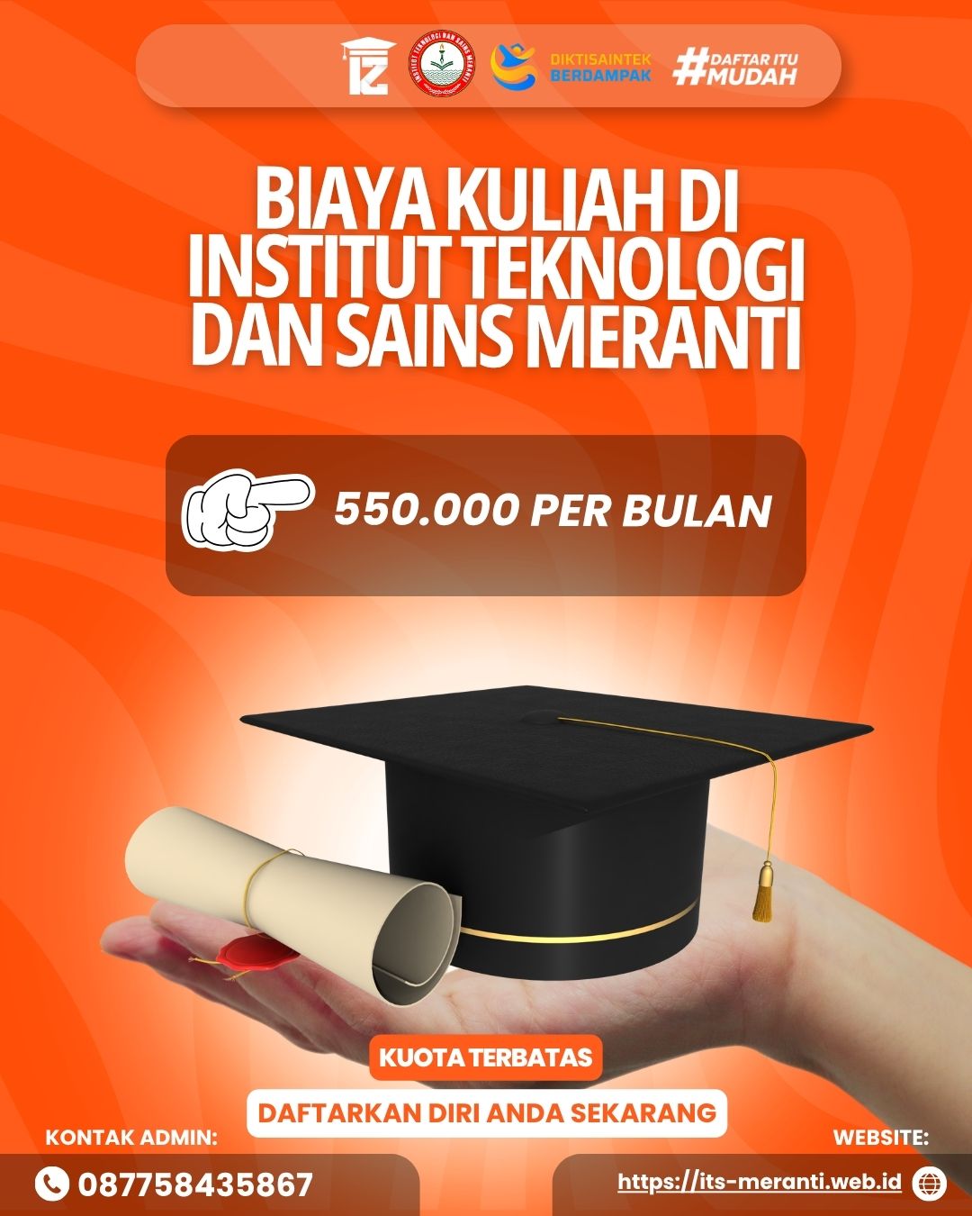 Biaya kuliah di Institut Teknologi  Dan Sains Meranti  