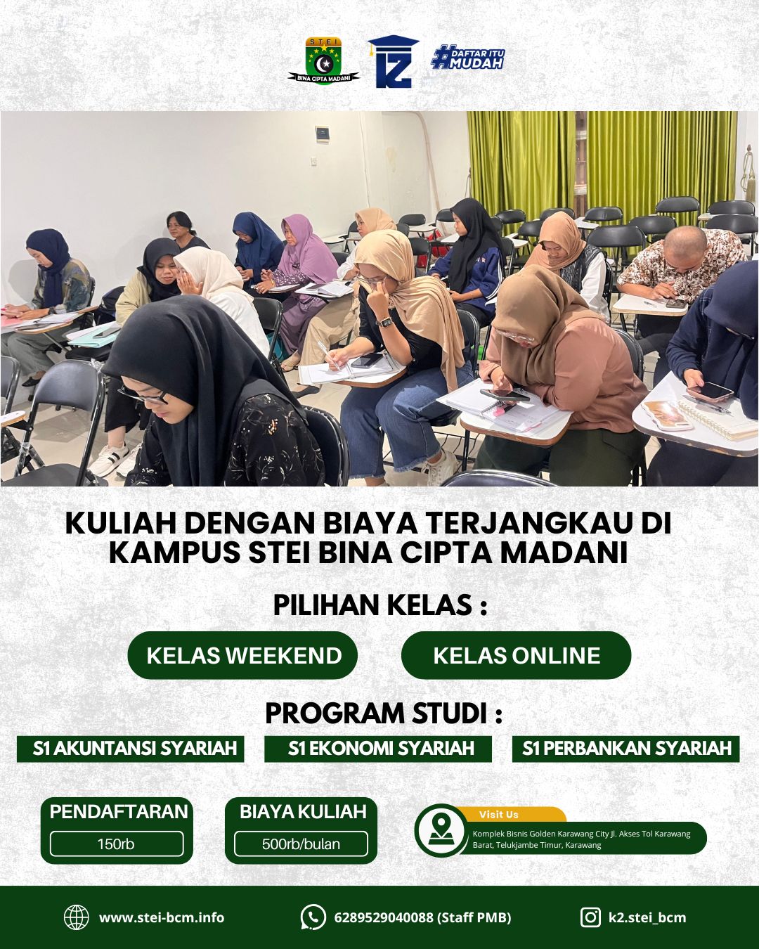 Kuliah dengan biaya terjangkau di kampus STEI Bina Cipta Madani