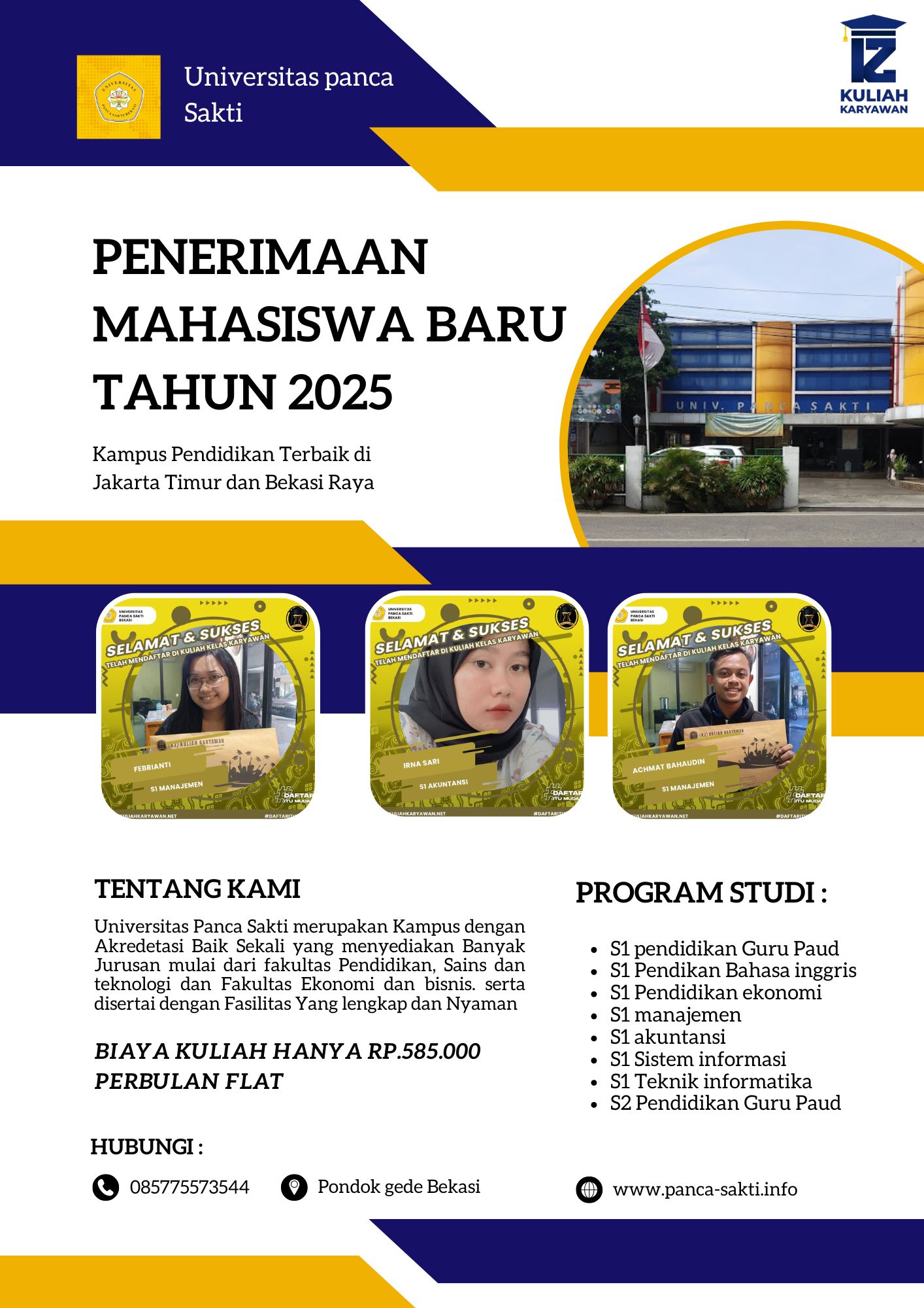 Pendaftaran Kuliah Jurusan S2 Magister Paud Di Kampus Universitas Panca Sakti Bekasi