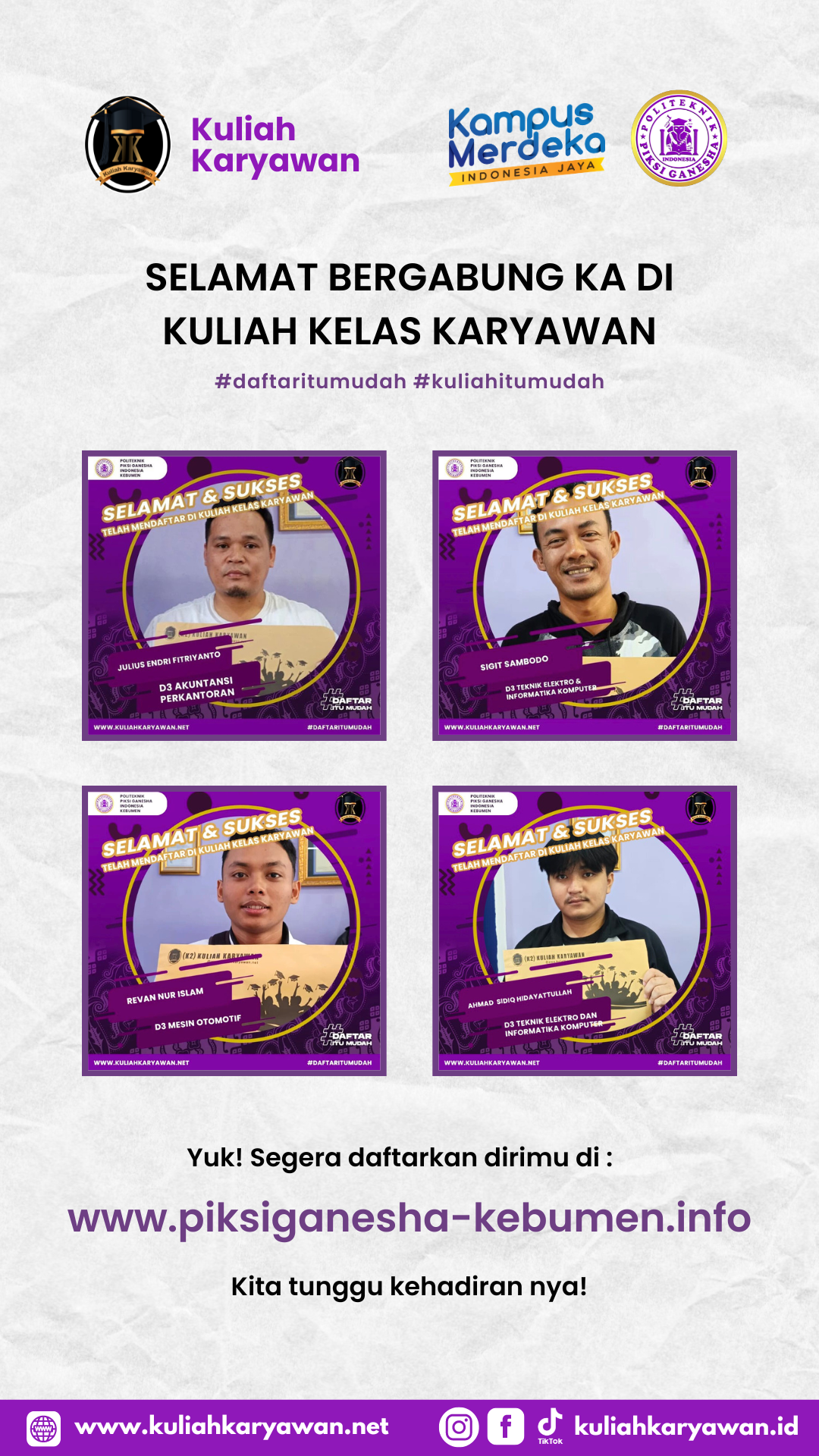 Sudah Dibuka Pendaftaran Mahasiswa Baru Politeknik Piksi Ganesha Indonesia Kebumen