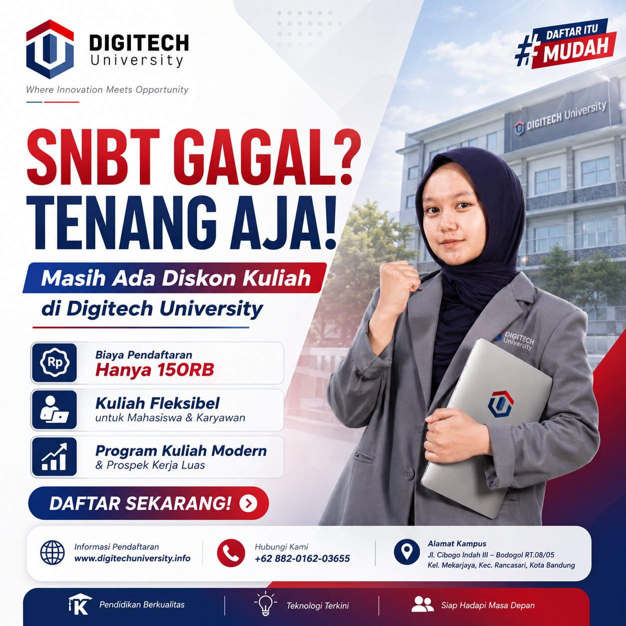 Gagal SNBT Tetap Bisa Kuliah di Digitech University