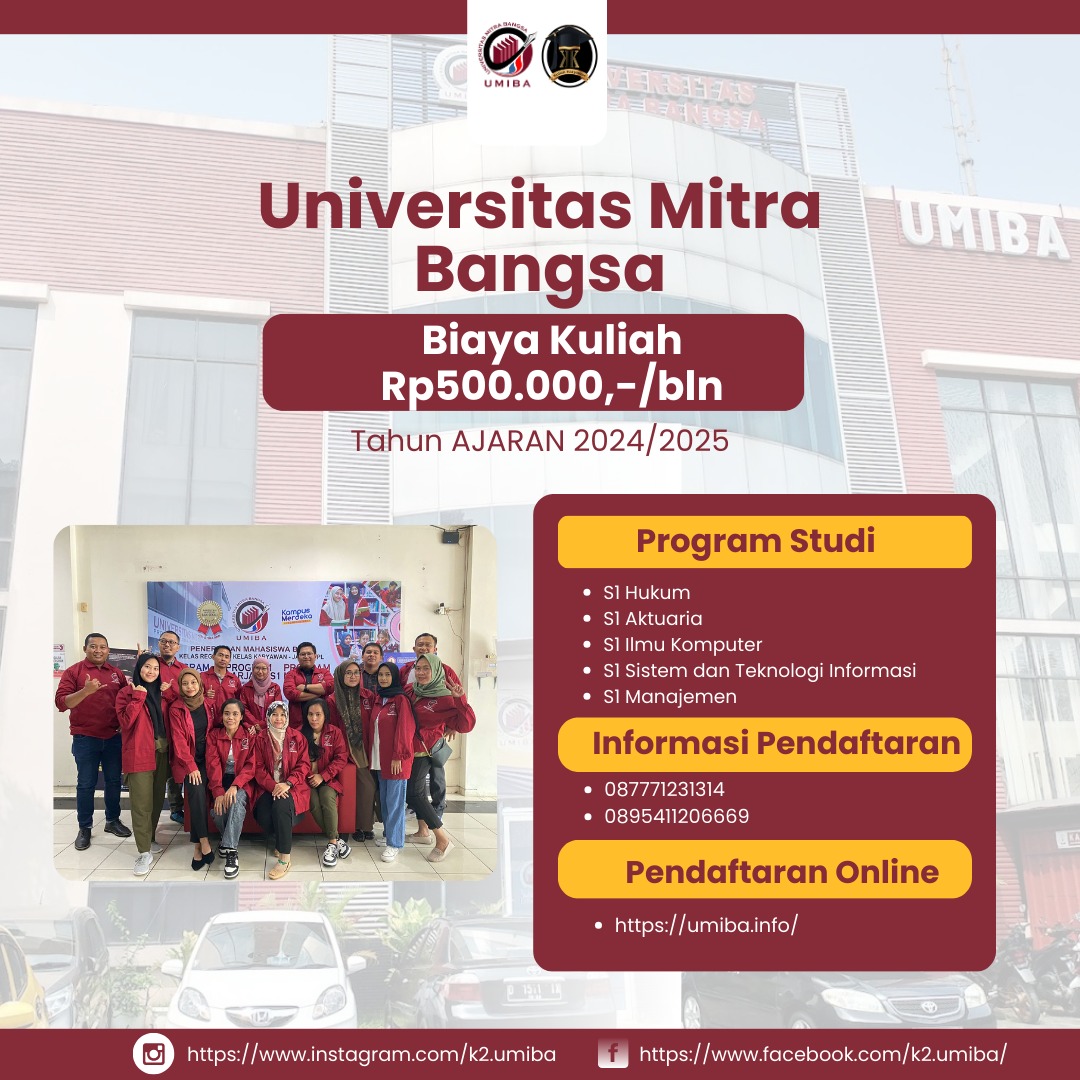 Biaya Kuliah Universitas Mitra Bangsa Dekat Pejaten