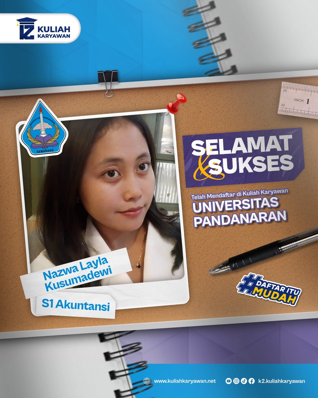 Selamat dan Sukses Telah Mendaftar di Kampus Universitas Pandanaran