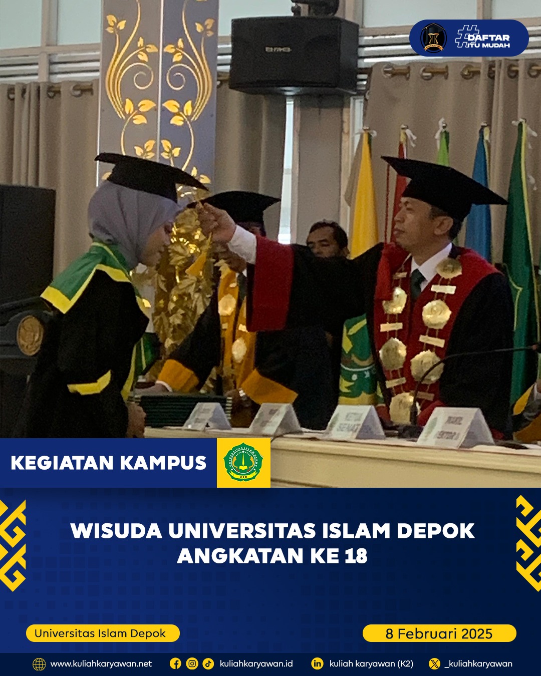 Lepas 212 Mahasiswa Dalam Proses Wisuda Universitas Islam Depok Angkatan ke 18