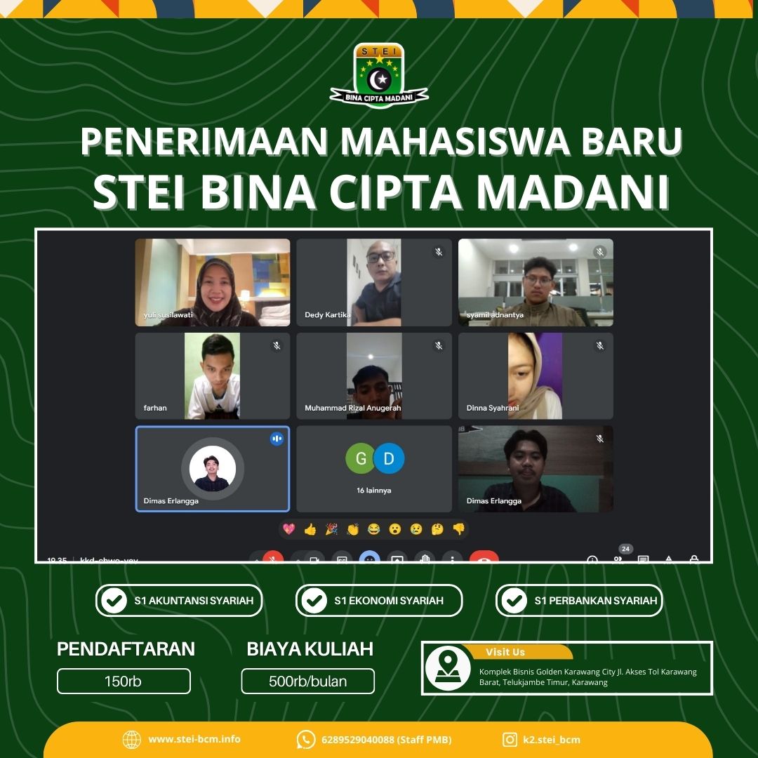 Penerimaan Mahasiswa Baru Kelas Karyawan Online K2 STEI Bina Cipta Madani