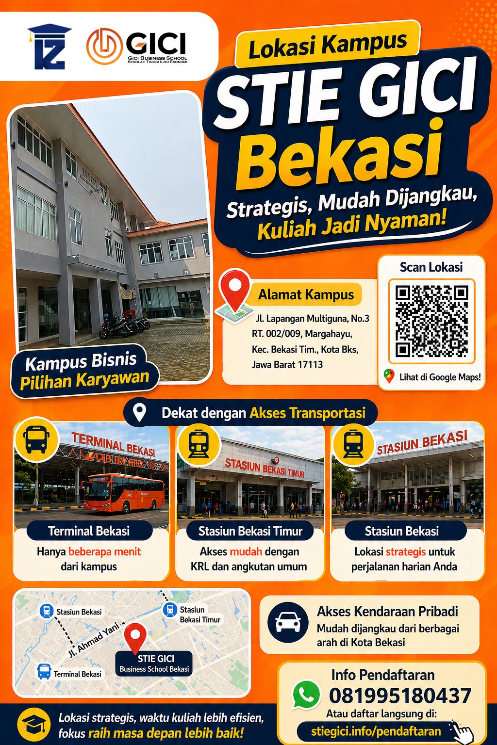 Lokasi Kampus STIE GICI Bekasi Strategis dan Mudah Dijangkau