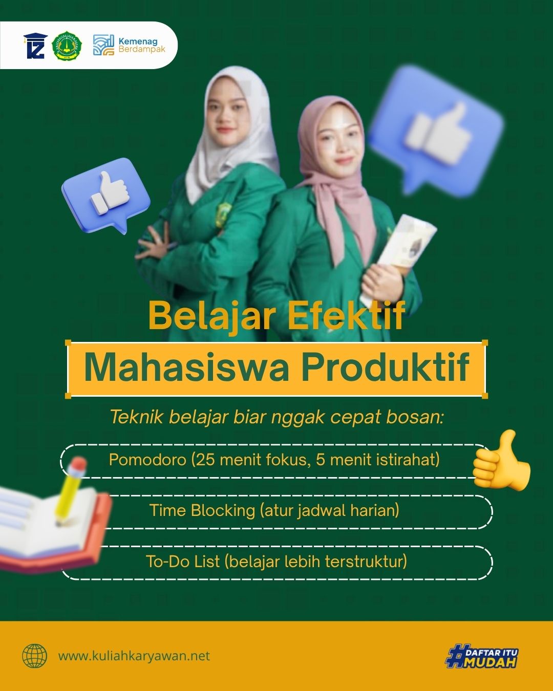 Tips Belajar Efektif Mahasiswa Univeristas Islam Depok