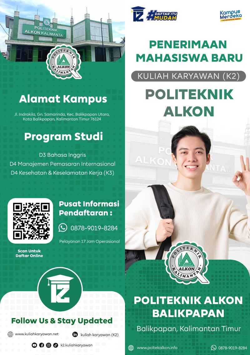 Biaya Kuliah D4 Kesehatan dan Keselamatan Kerja di Kota Balikpapan Kampus Politeknik Alkon Kalimanta