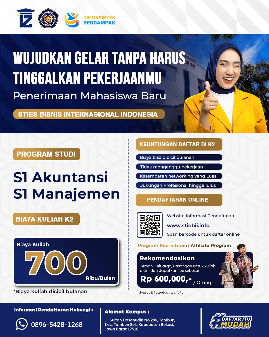 Berkas Pendaftaran Kuliah Kelas Karyawan STIE BII Bekasi