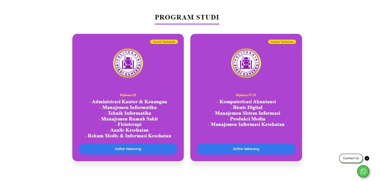 Cara Daftar Online di Kampus Politeknik Piksi Ganesha Bandung
