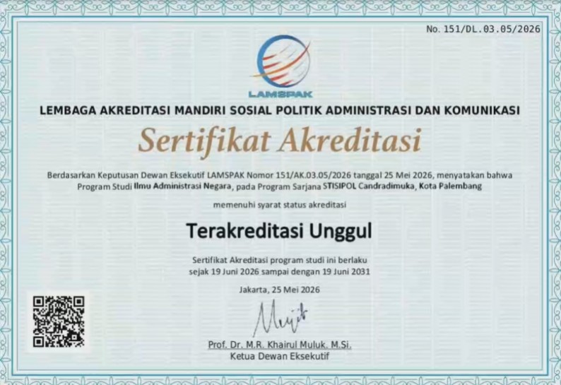 Prodi Administrasi Negara Terakreditasi Unggul LAMSPAK
