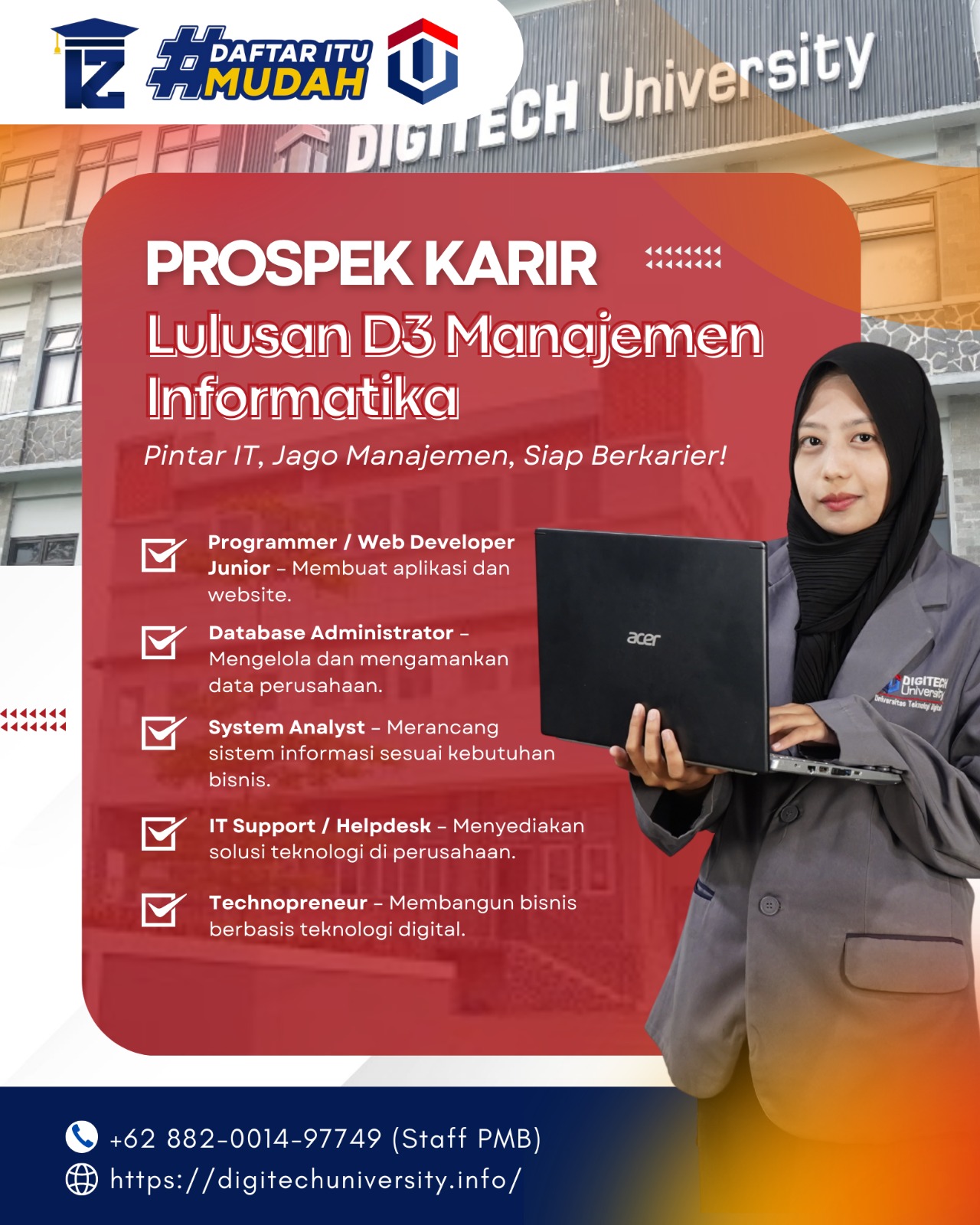 Prospek Karir Lulusan D3 Manajemen Informatika Digitech University