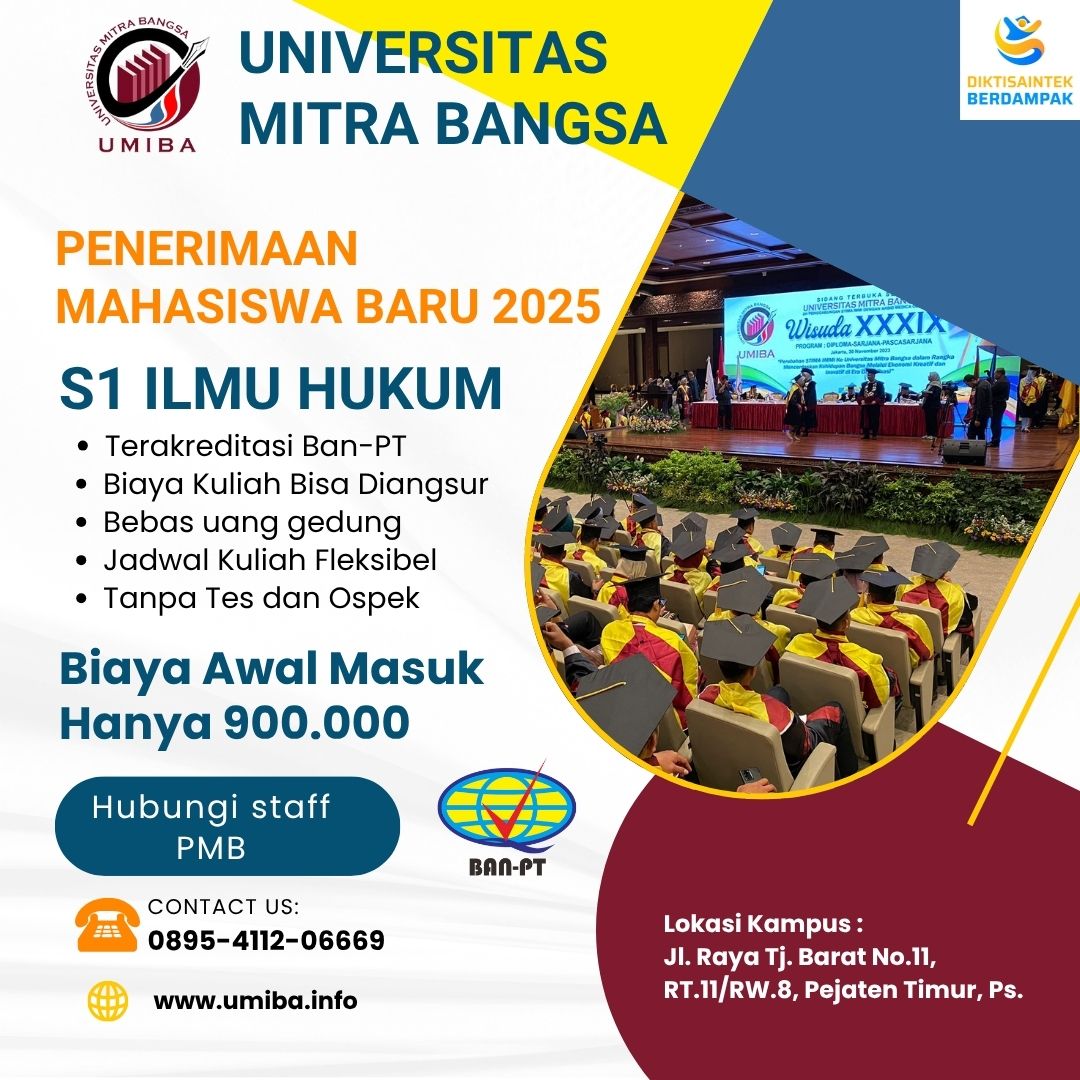 Syarat Daftar Kuliah Jurusan S1 Hukum Wilayah Lenteng Agung