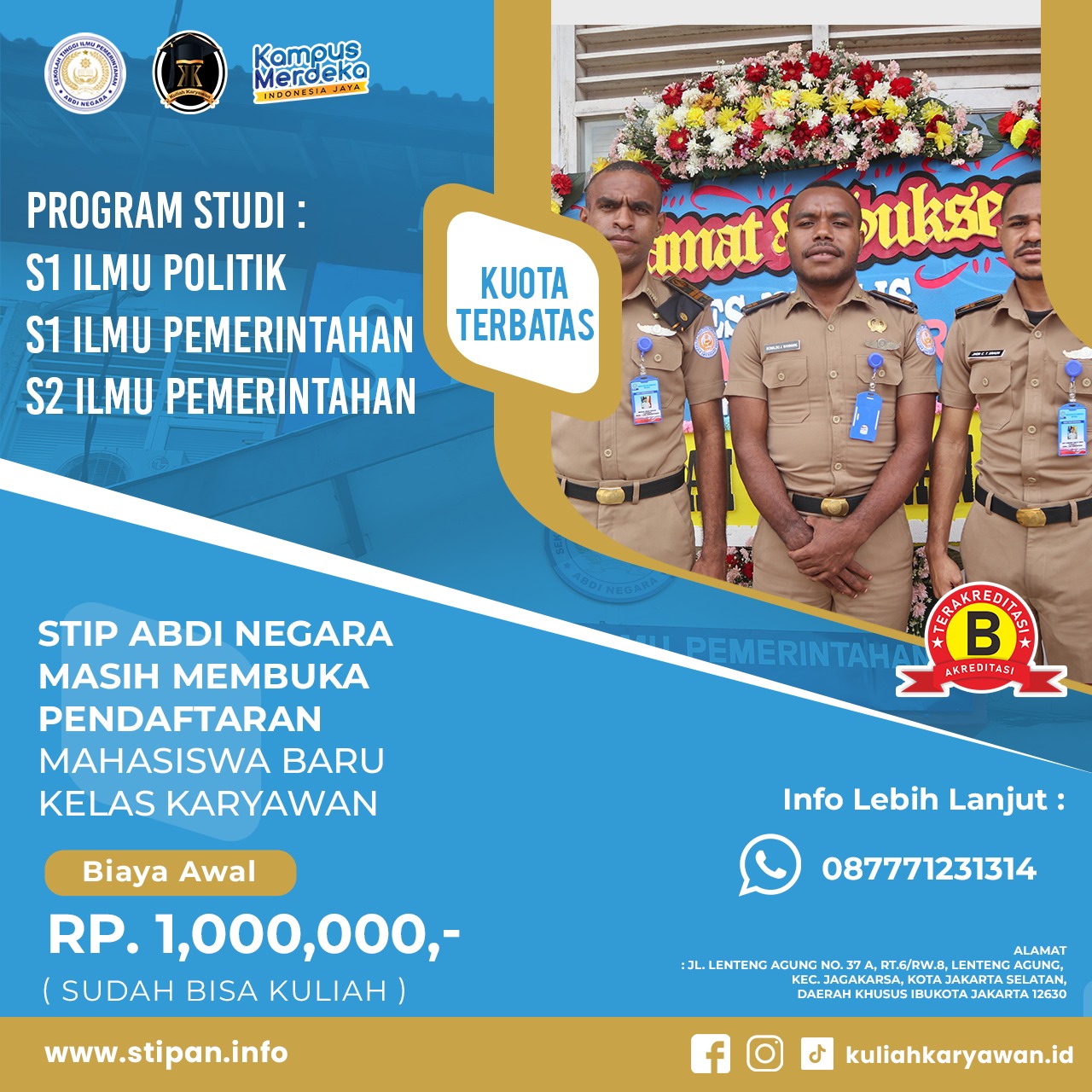 Pendaftaran S1 Ilmu Pemerintahan di STIPAN