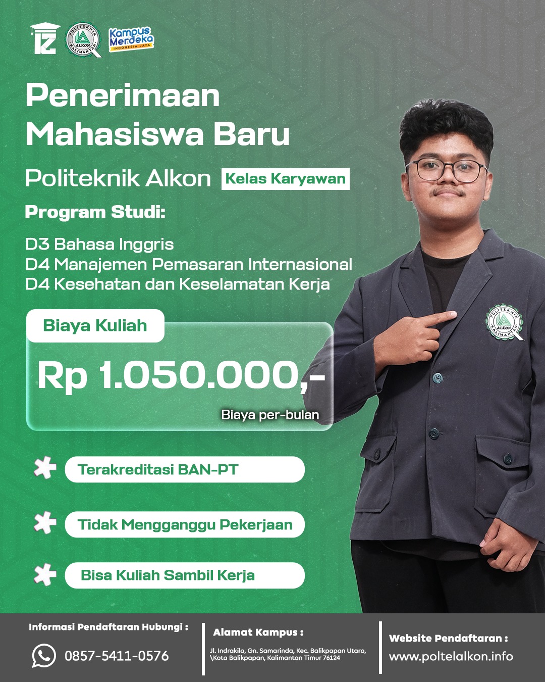 Pembukaan pendaftaran perkuliahan D3 Bahasa Inggris di Kampus Politeknik Alkon Balikpapan