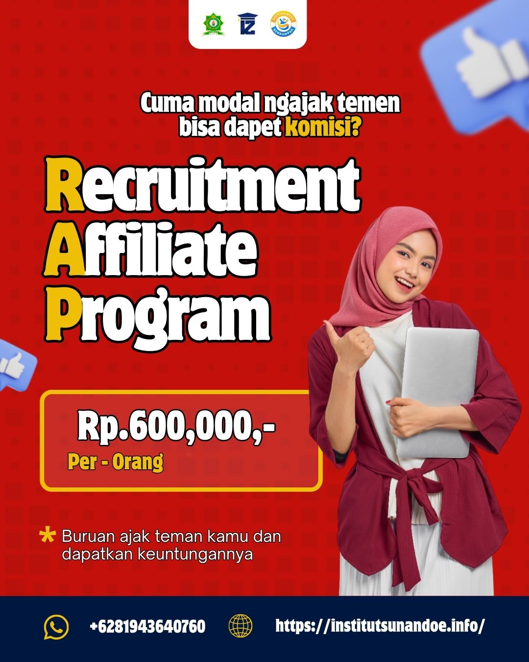 Yuk Ajak Kerabatmu Gabung di Institut Sunan Doe dan Dapatkan Fee Rp600000