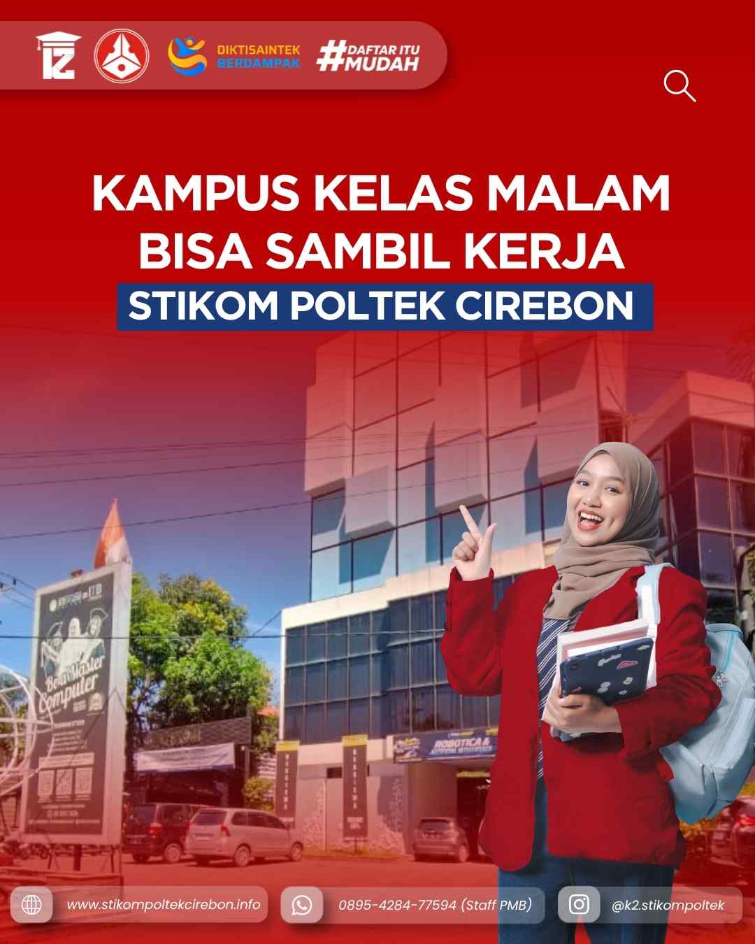 Kampus kuliah kelas malam bisa sambil kerja STIKOM Poltek Cirebon