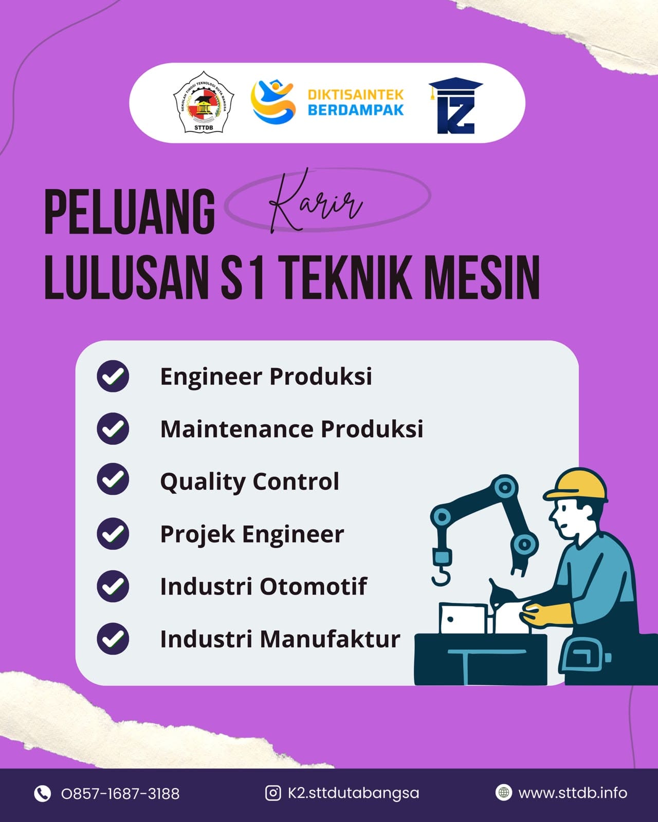 Peluang karir Jurusan Teknik Mesin