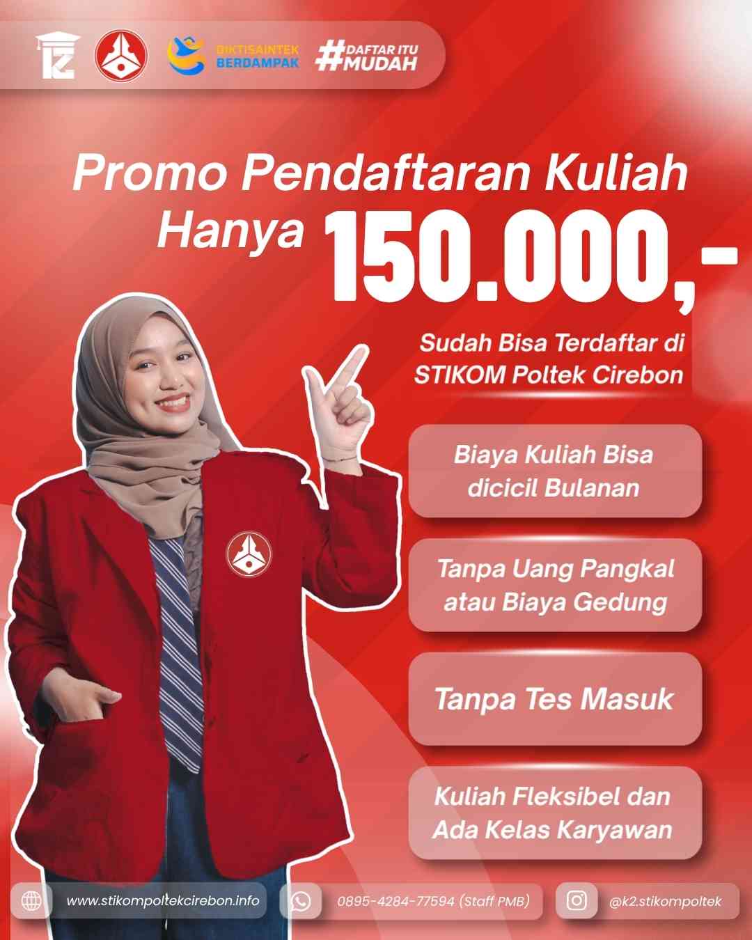 Promo pendaftaran kuliah STIKOM Poltek Cirebon