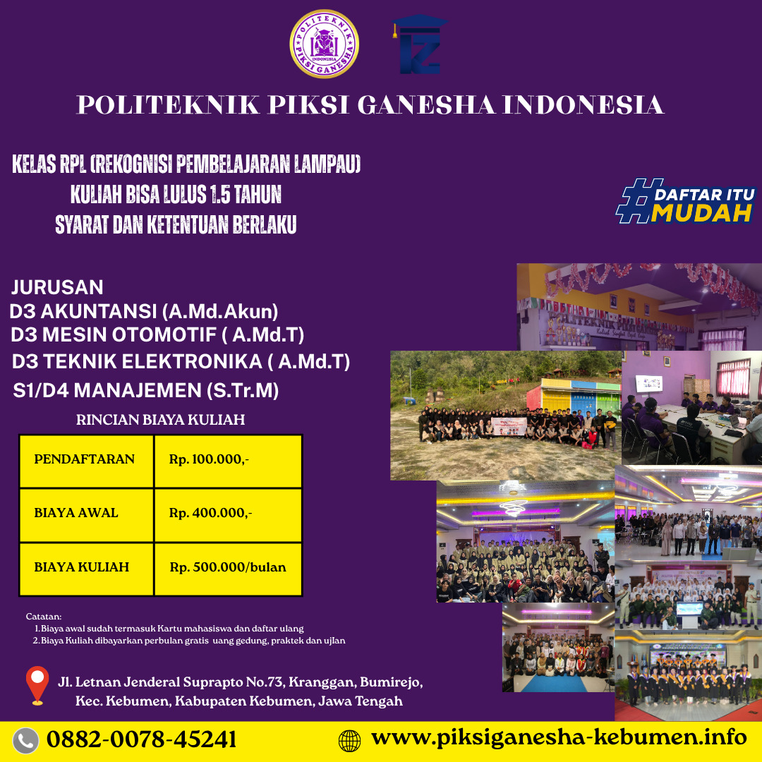 Cuma Di Piksi Ganesha Kebumen Yang Ada Kuliah Kelas RPL