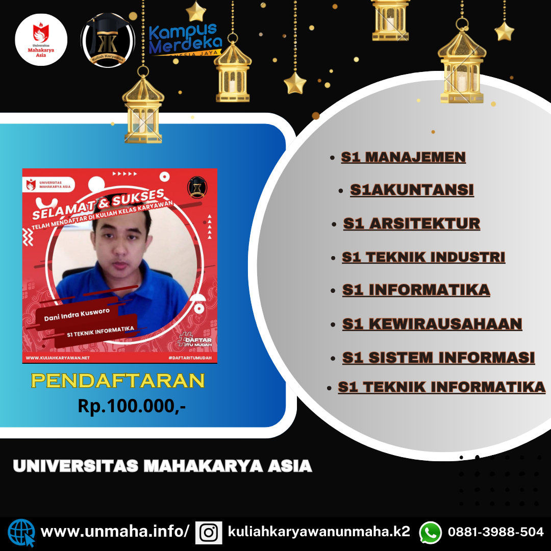 Biaya Terjangkau Kuliah Karyawan Universitas Mahakarya Asia
