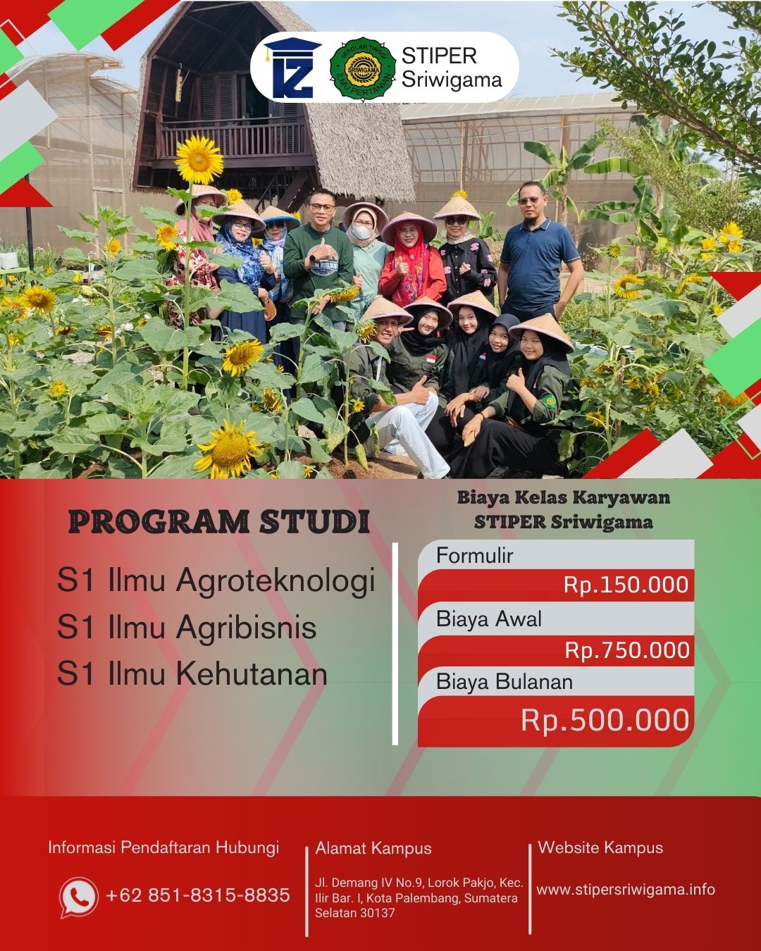 Penerimaan Mahasiswa Baru, Kelas Karyawan, STIPER Sriwigama Palembang