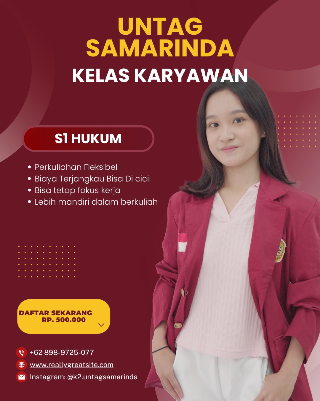 Biaya Pendaftaran Kuliah Jurusan S1 Hukum Di Untag Samarinda
