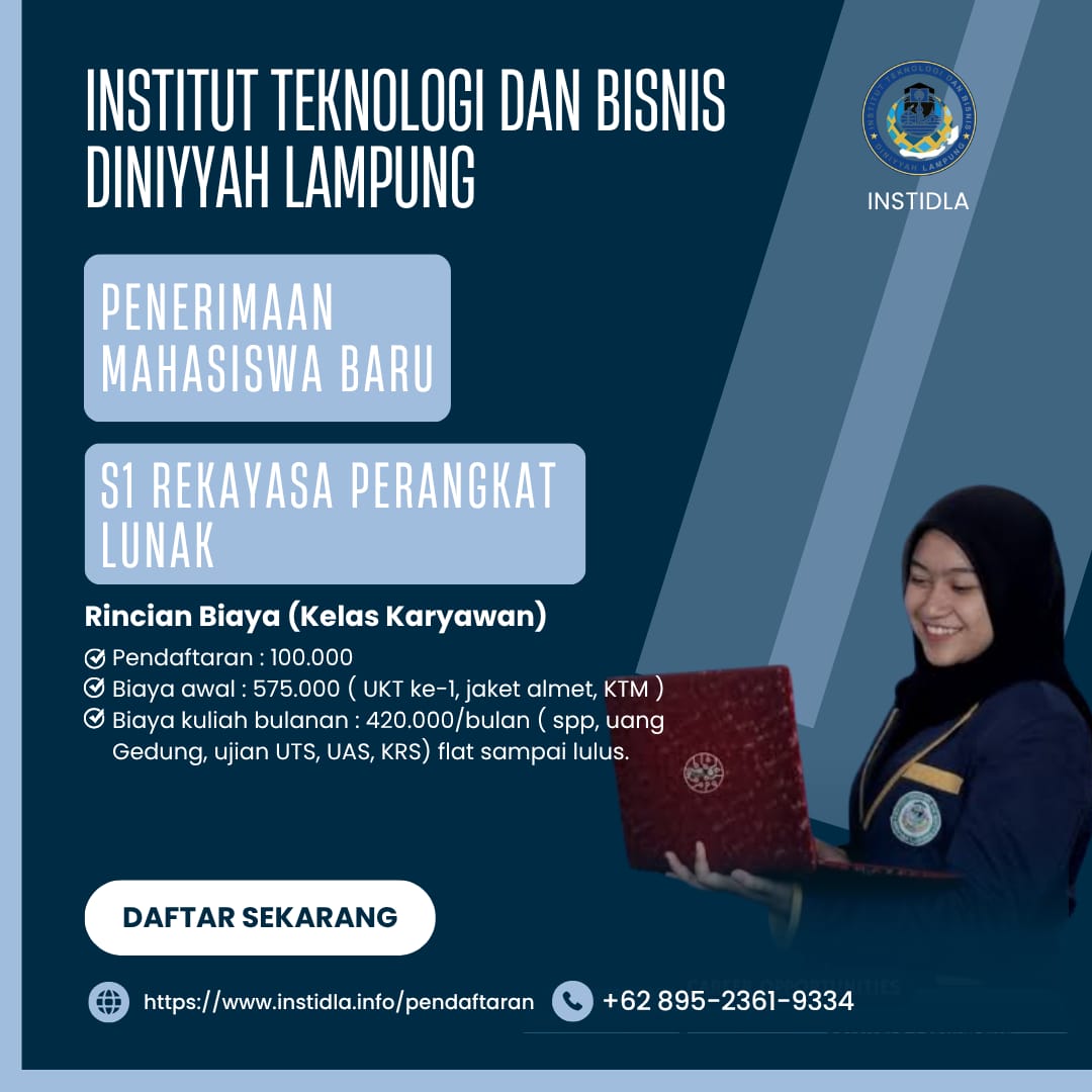 Pembukaan Pendaftaran Jurusan Terbaik S1 Rekayasa Perangkat Lunak INSTIDLA Lampung