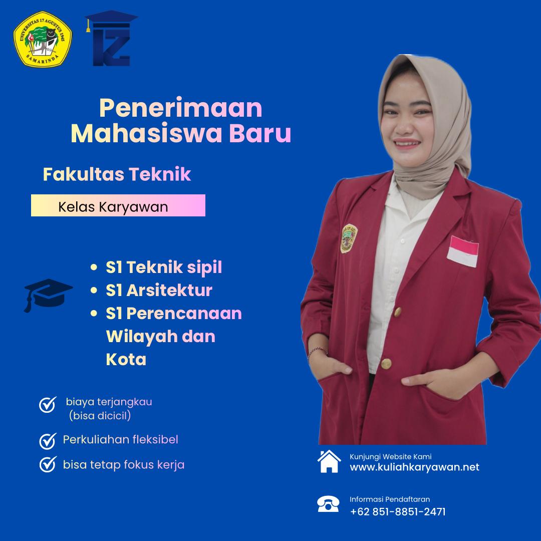 biaya pendaftaran kuliah S1 Teknik sipil di UNTAG 45 Samarinda