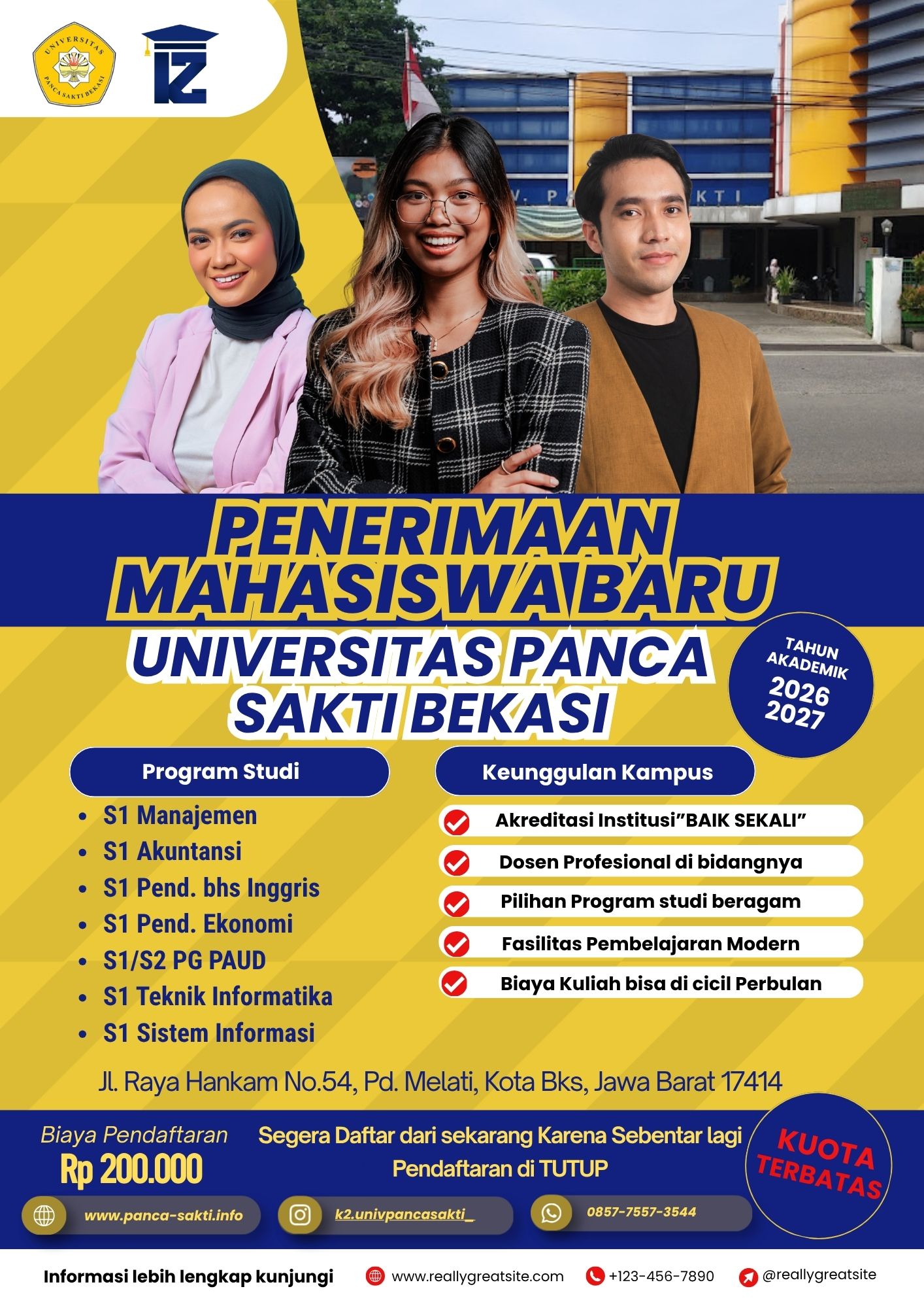 Kuota Pendaftaran Kampus Universitas Panca Sakti Bekasi Semakin Menipis