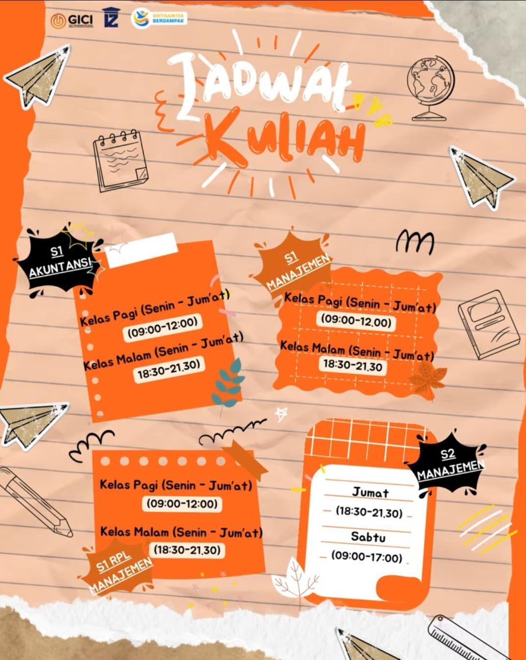 Jadwal Kuliah STIE GICI