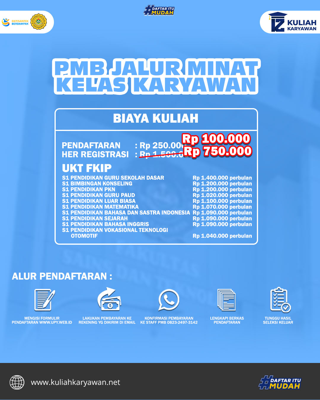 Pembukaan PMB Jalur Peminatan UPY Tahun Akademik 2026/2027 Daftar Mulai Rp 100.000