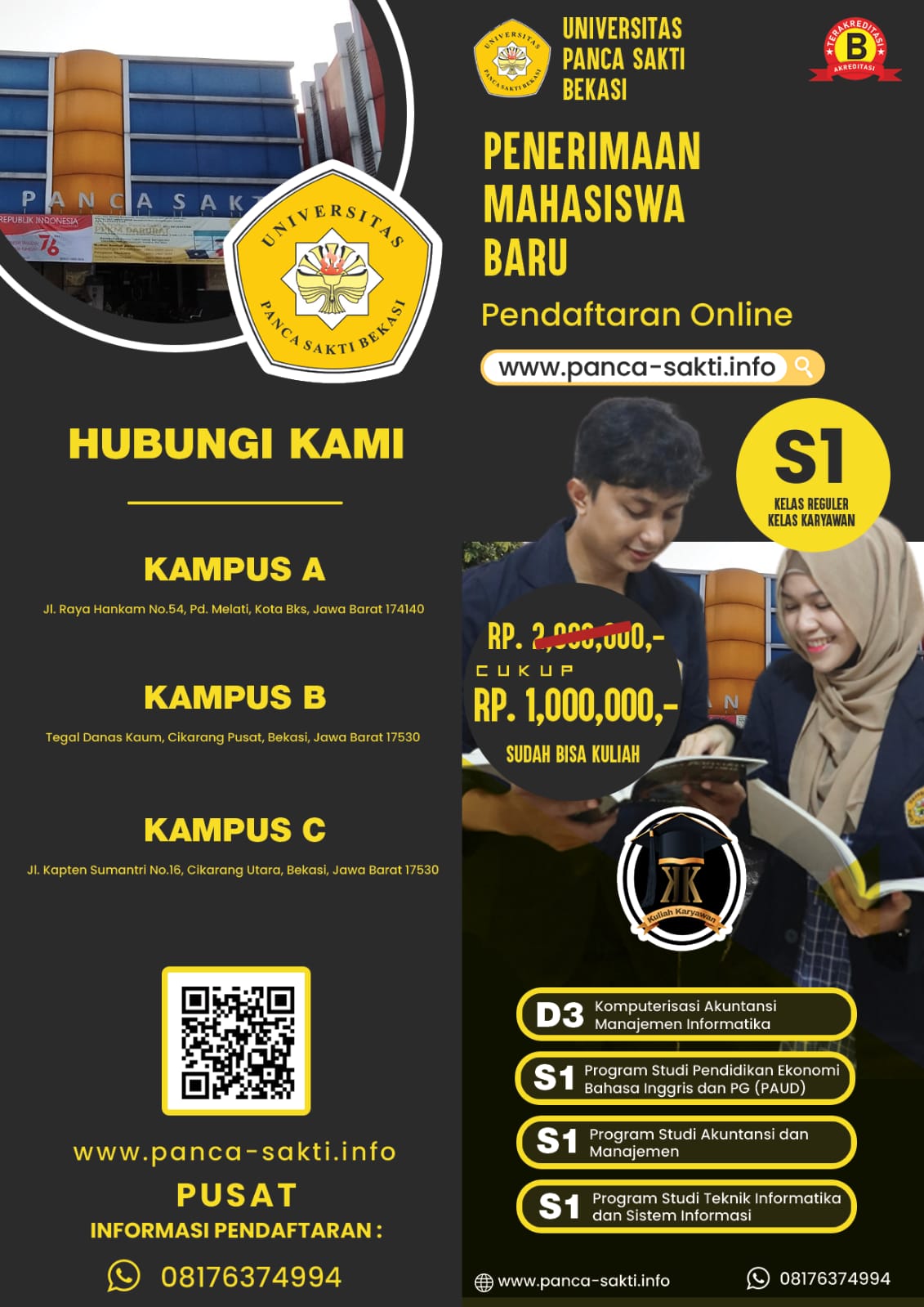 Penerimaan Mahasiswa Baru Kelas Karyawan Universitas Panca Sakti Bekasi