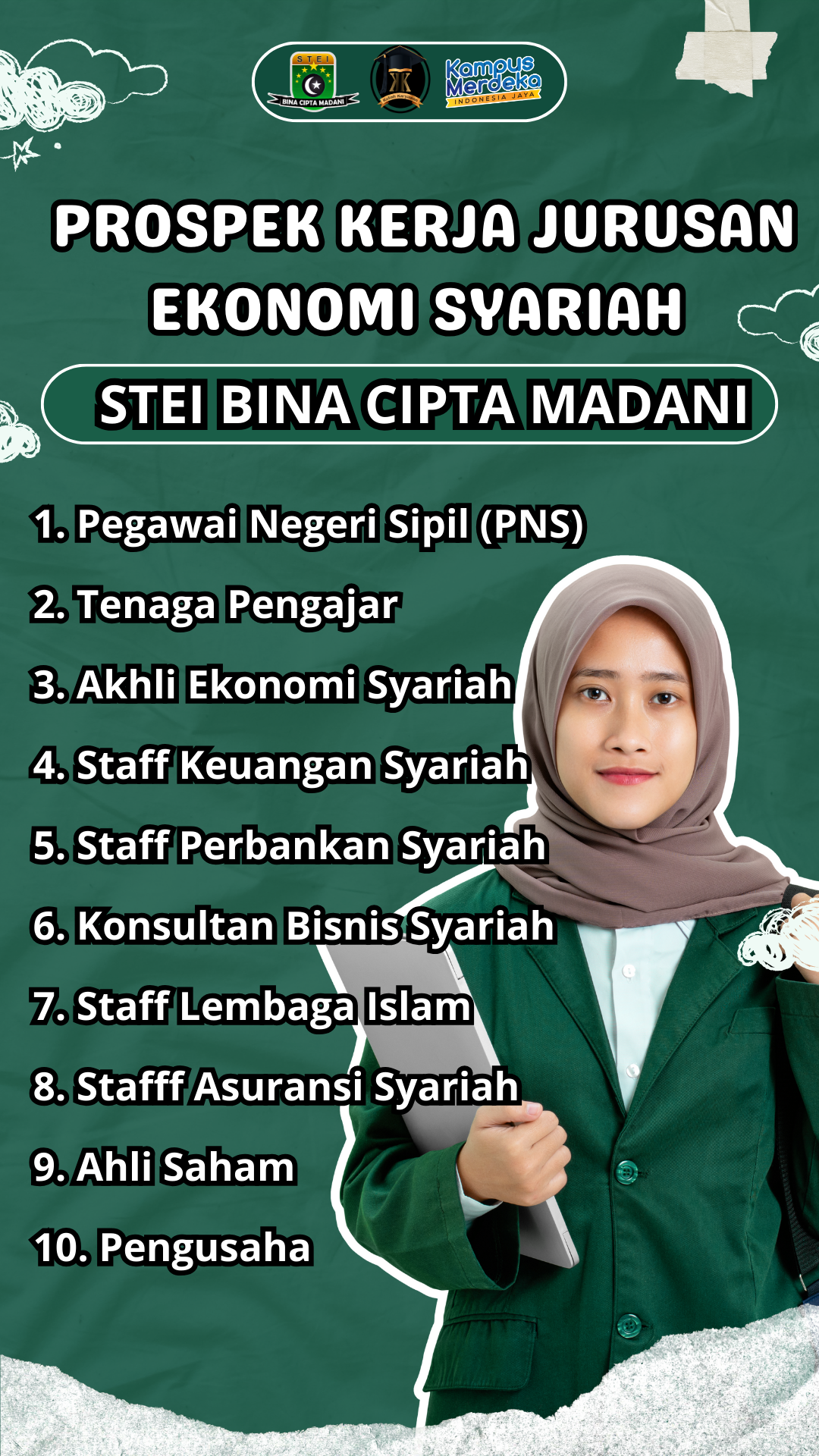 Prospek kerja jurusan Ekonomi Syariah Kampus STEI Bina Cipta Madani