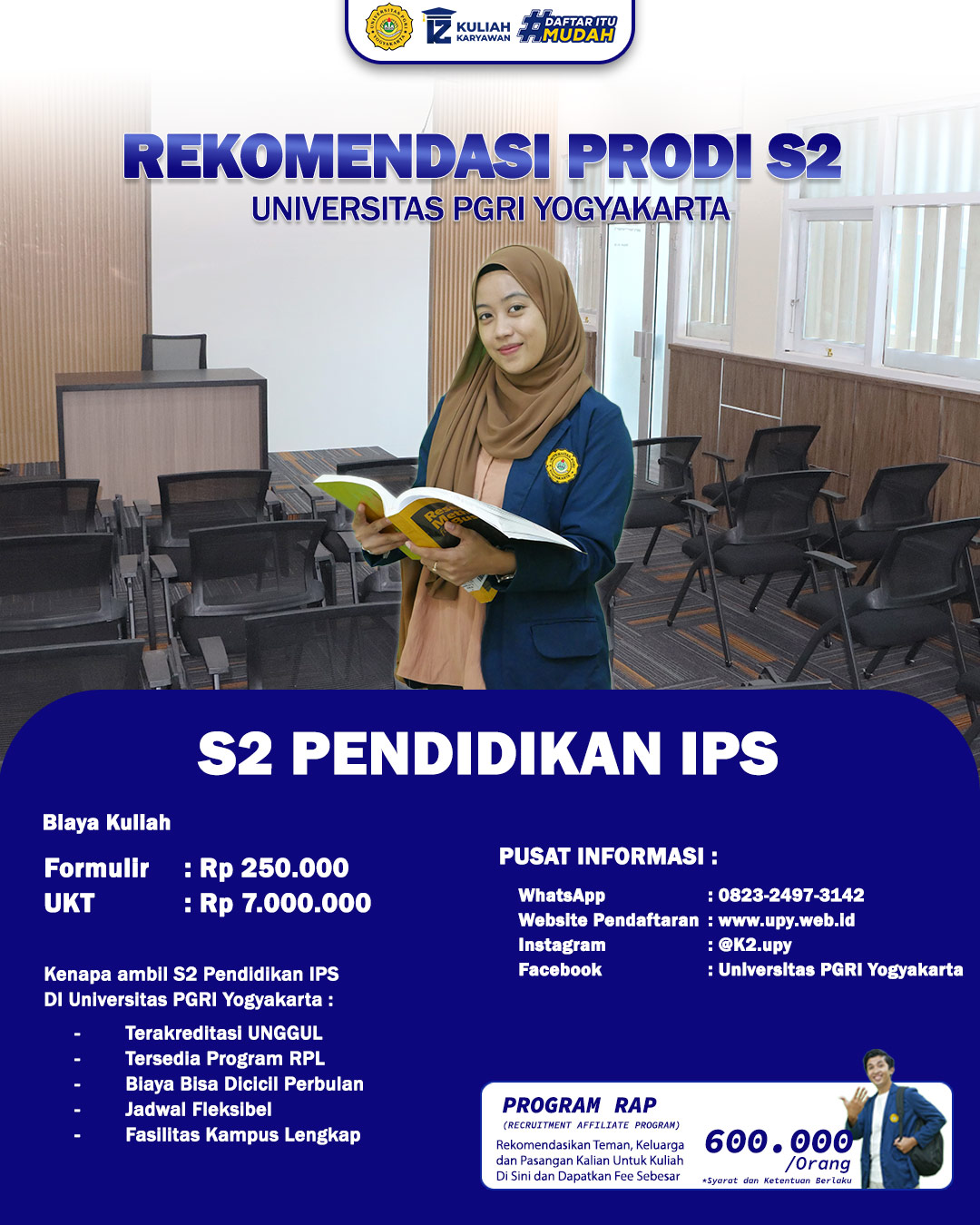 INGIN KULIAH S2 KELAS KARYAWAN UPY AJA