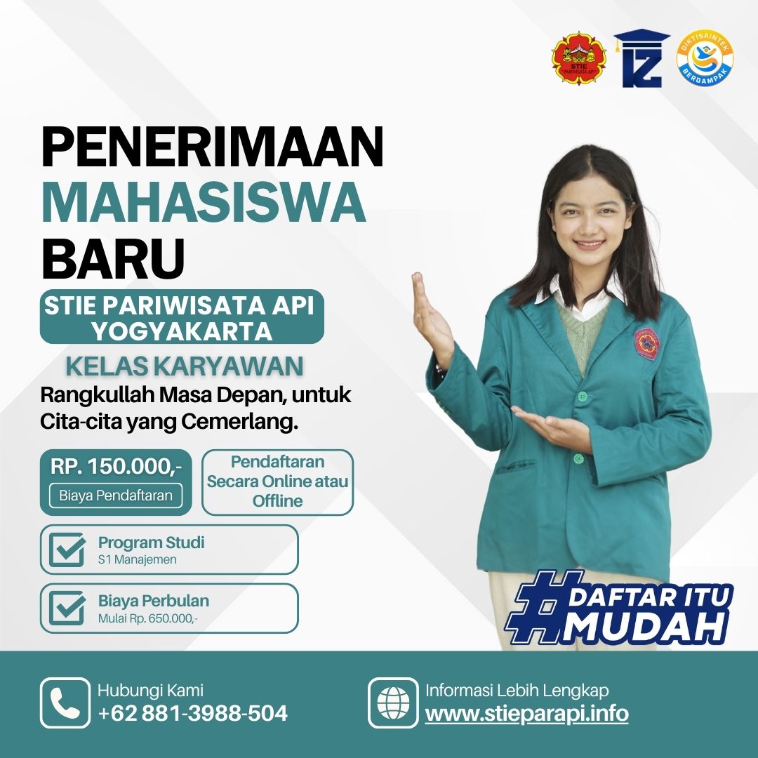 Cari Jurusan Manajemen Pariwisata Kelas Karyawan di STIE Pariwisata API Yogyakarta? Ini Pilihan Tepa