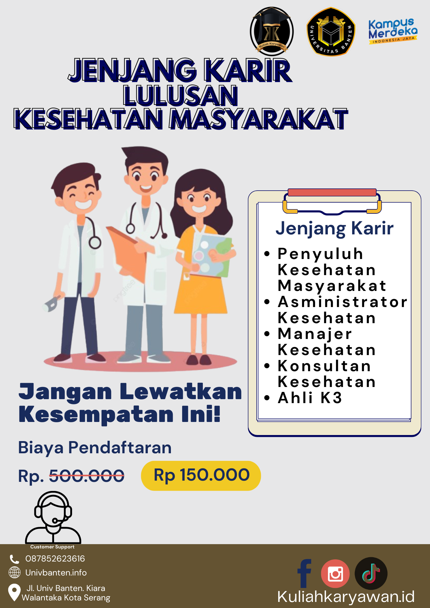 Biaya Kuliah S1 Kesehatan Masyarakat Universitas Banten