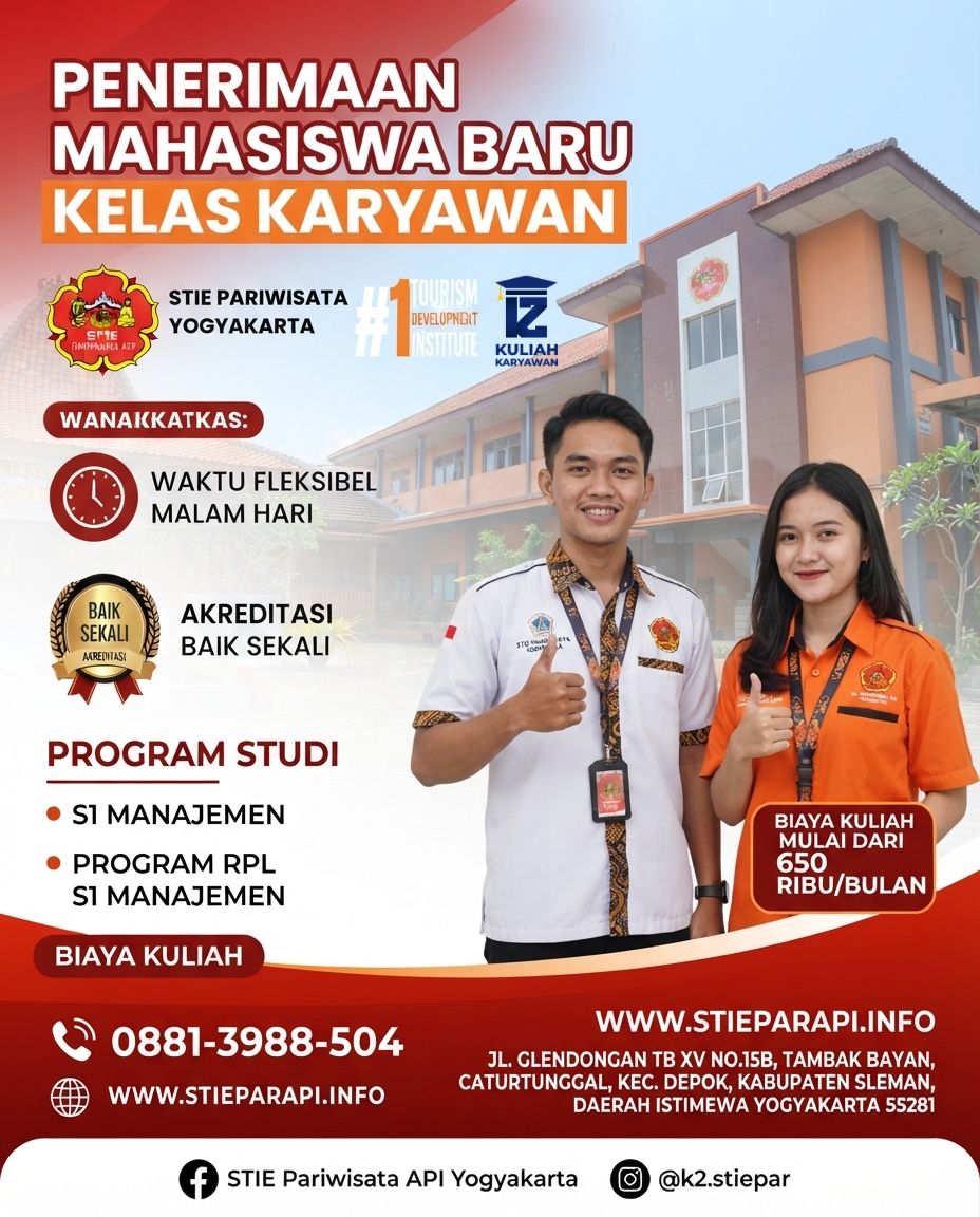 Peluang Karier Melejit di Kuliah Karyawan (K2) STIE Pariwisata API Yogyakarta