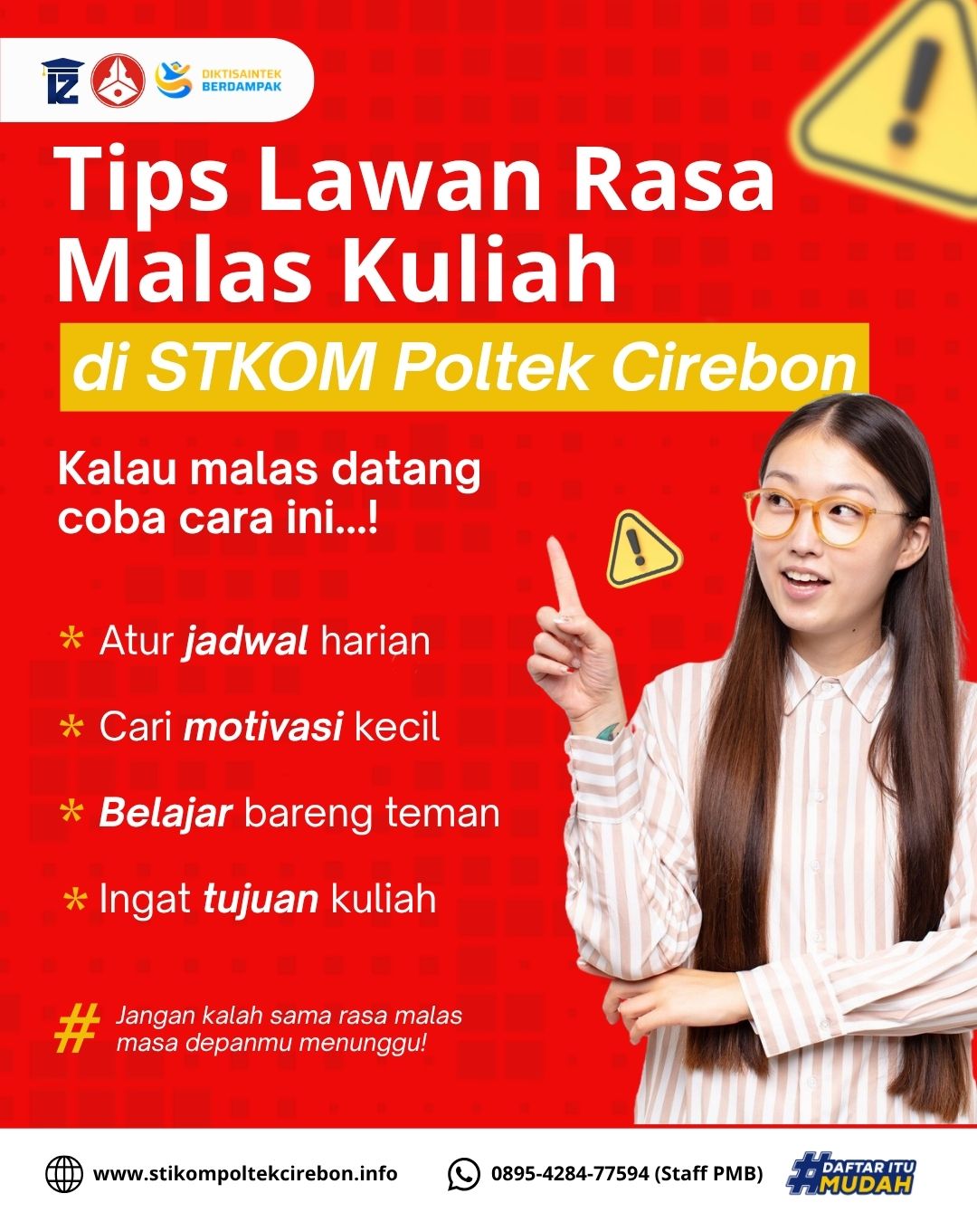 Tips mengatasi rasa malas kuliah di STIKOM Poltek Cirebon