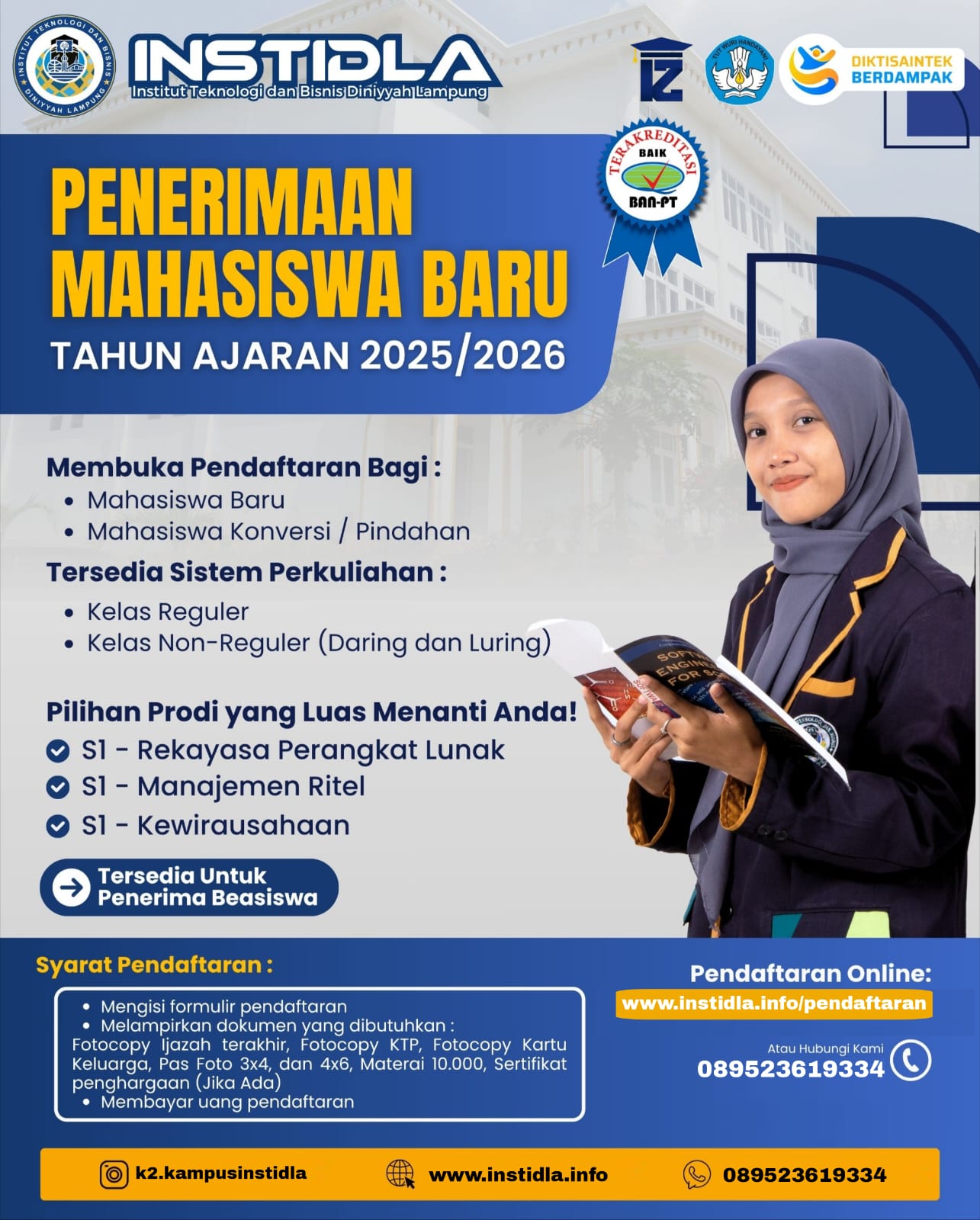 Hitung Mundur Penutupan Pendaftaran Kelas Karyawan INSTIDLA Lampung