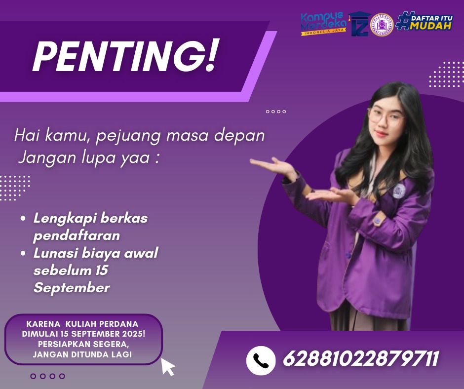 Pengumuman Penting, Persiapkan Pendaftaran Sebelum 15 September 2025