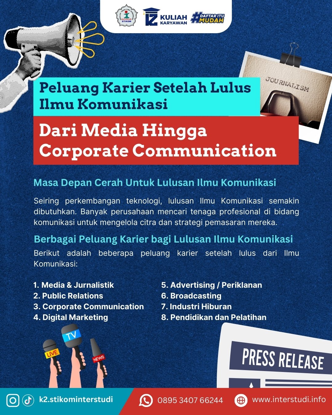 Peluang Karier Setelah Lulus Ilmu Komunikasi di STIKOM InterStudi