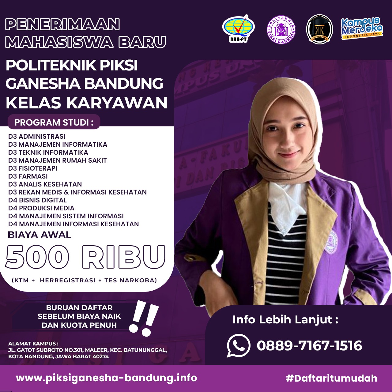 Penerimaan Mahasiswa PPG Bandung Kelas Karyawan