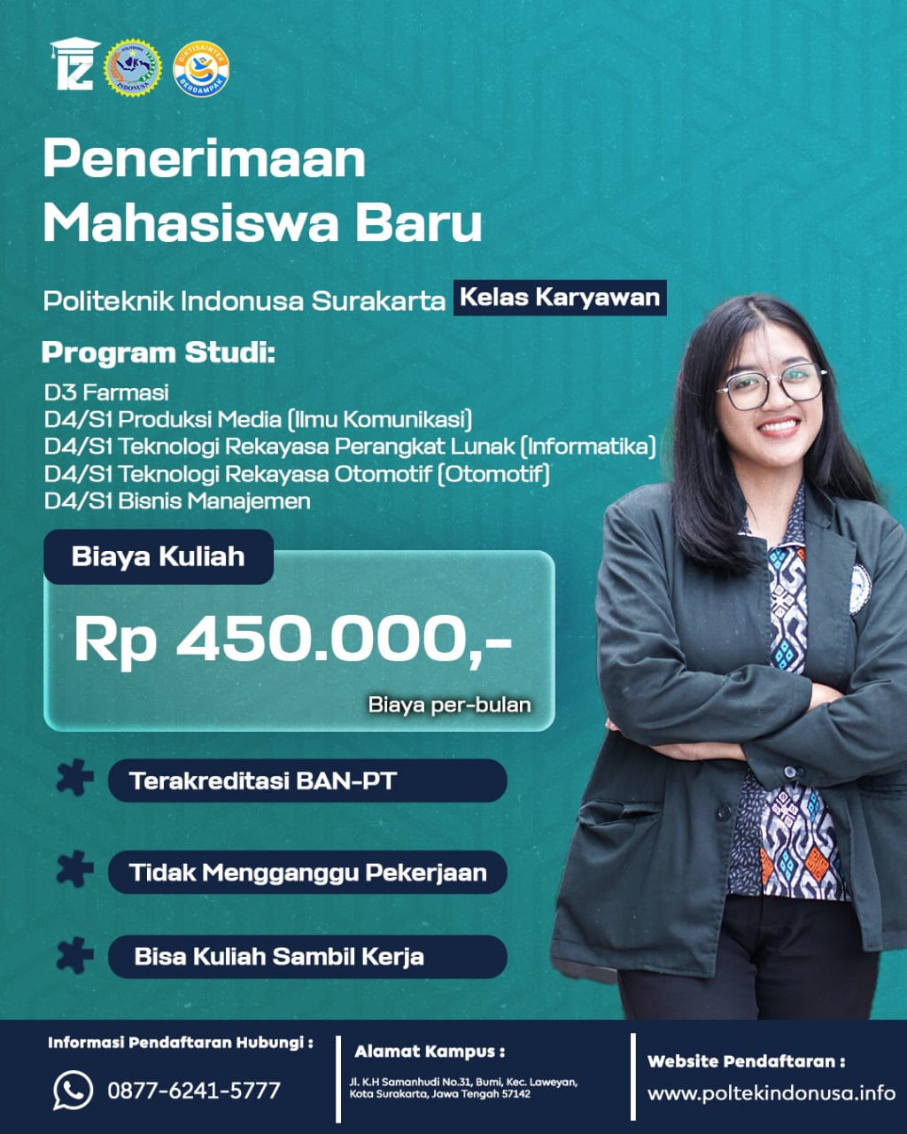 Kuliah Murah di Politeknik Indonusa Surakarta Hanya 450 Ribu perbulan