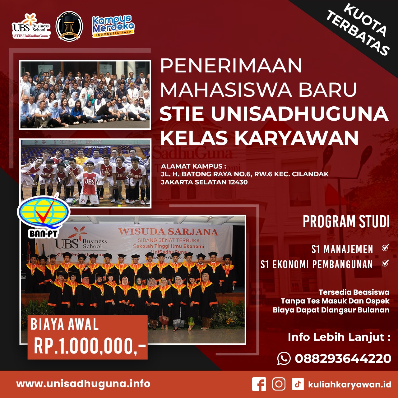 Informasi Kelas Karyawan STIE Unisadhuguna 