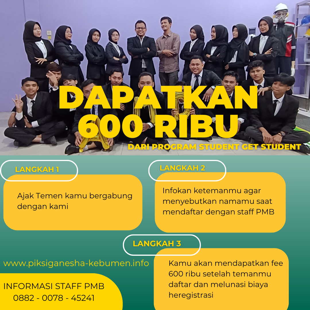 Ajak Temenmu Kuliah di Politeknik Piksi Ganesha Indonesia Kebumen
